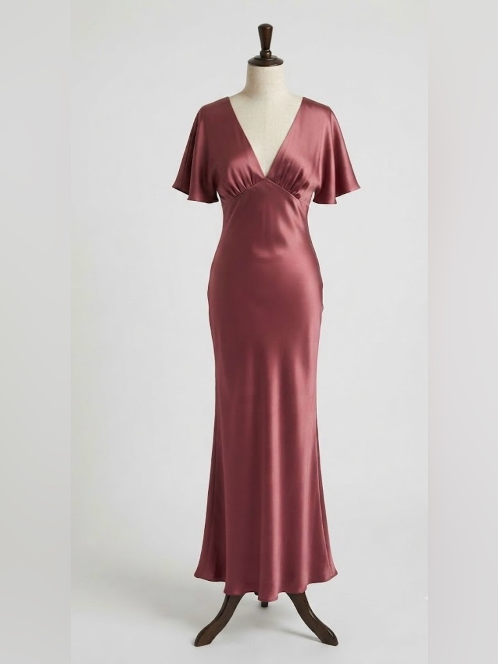 JOIE Silk Flutter Goddess Mauve Feminine Sleeve Maxi Dress 🌸✨ Size Small NWT